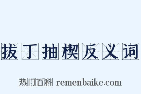 拔丁抽楔反义词是什么意思的图片